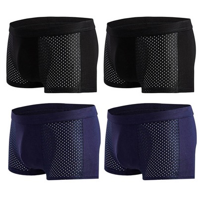 Men's Modal Boxer Shorts — Breathable Mesh Mid-Waist Underwear | Single & 4-Pack