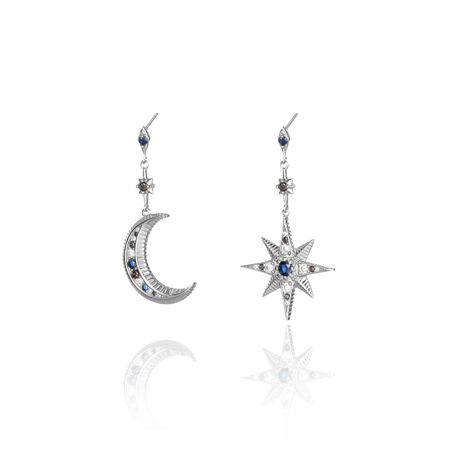 CELESTE MOON & STAR STUDS-2