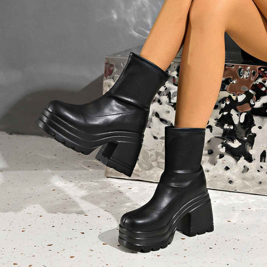 Chunky Heel Fashion Boots