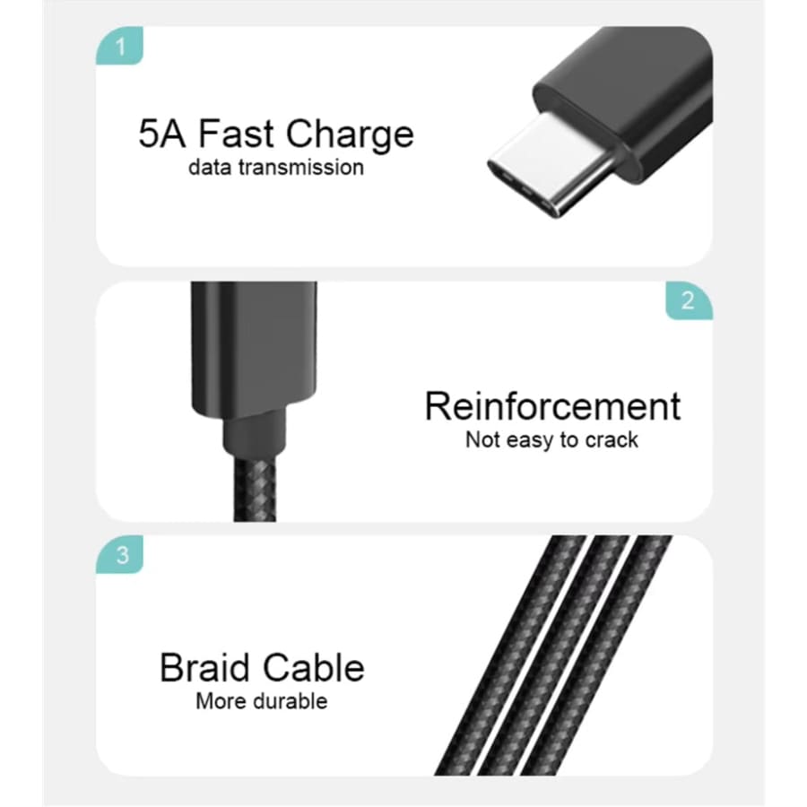 Type C to Type C (1m) Charger Cable For Samsung Devices (Black) 9eight5