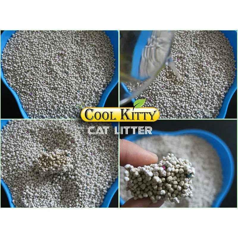 Ball-shaped Lavender Clumping Cat Litter by Cool Kitty Cat Litter, 10L with odor control and easy clumping for cats.