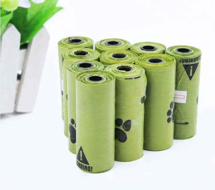 Biodegradable pet waste bags from Cool Kitty Cat Litter, 120-pack, durable and eco-friendly for clean pet waste disposal.