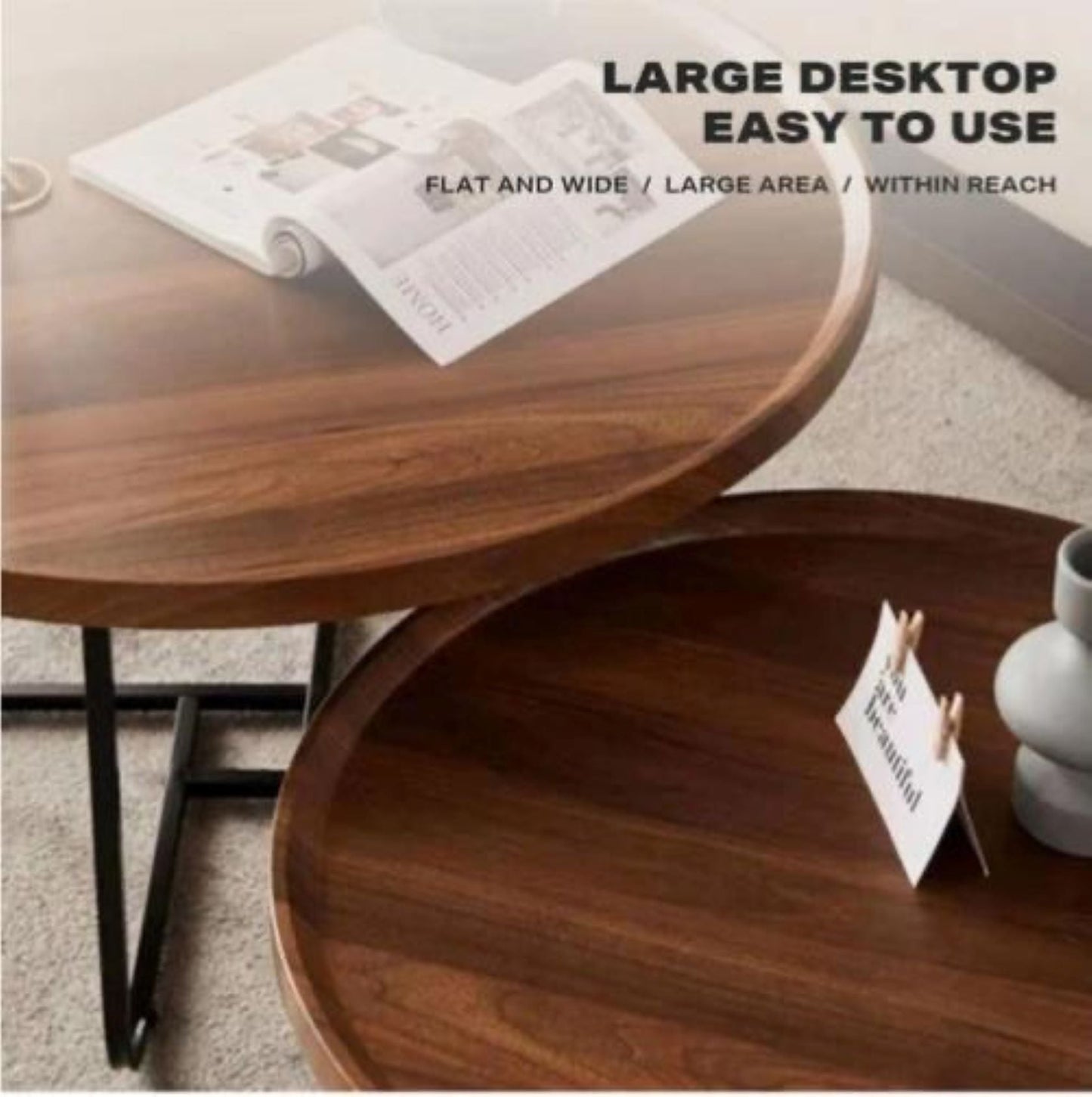 Brian Wooden Nested Round Coffee Table Set sue-e furniture