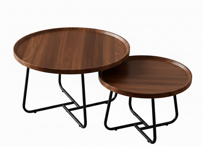 Brian Wooden Nested Round Coffee Table Set sue-e furniture