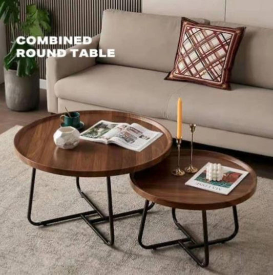 Brian Wooden Nested Round Coffee Table Set sue-e furniture