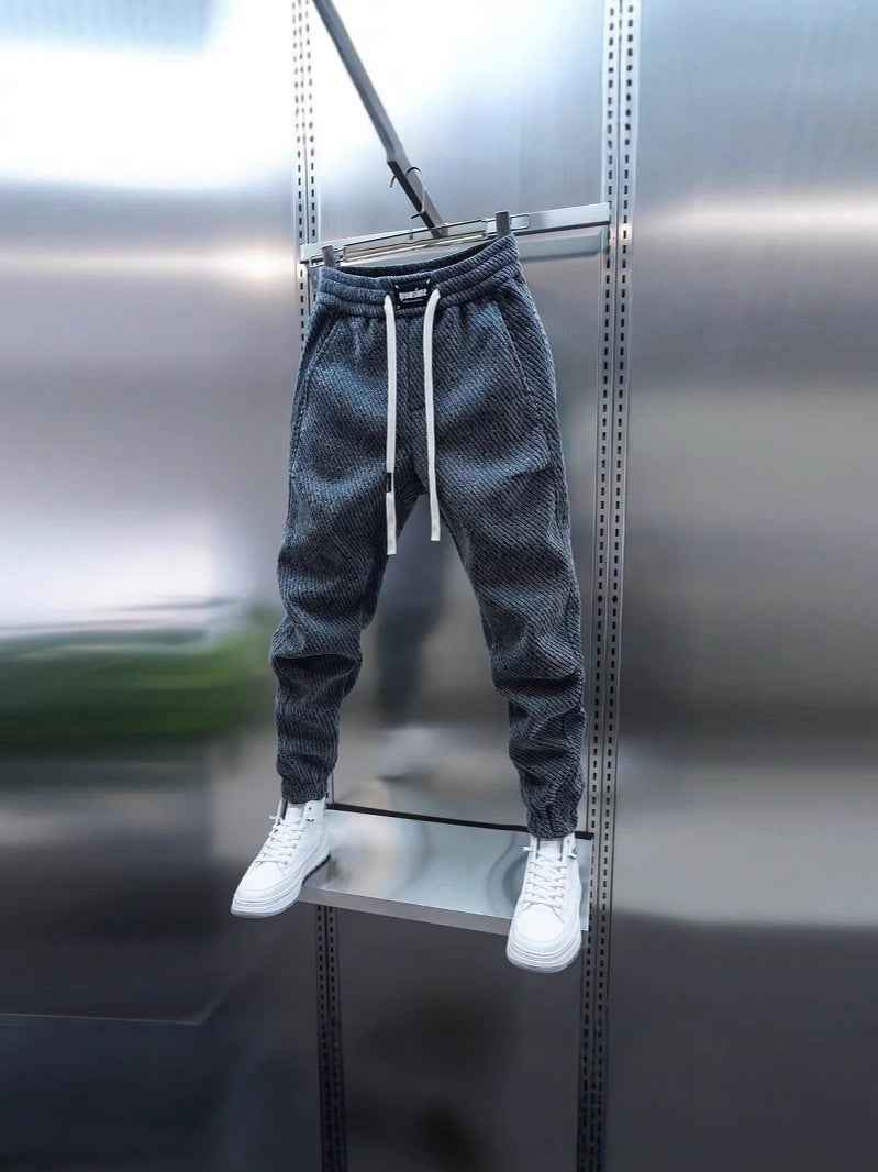 Chanel Style Striped Sweatpants Men Loose Casual Trousers