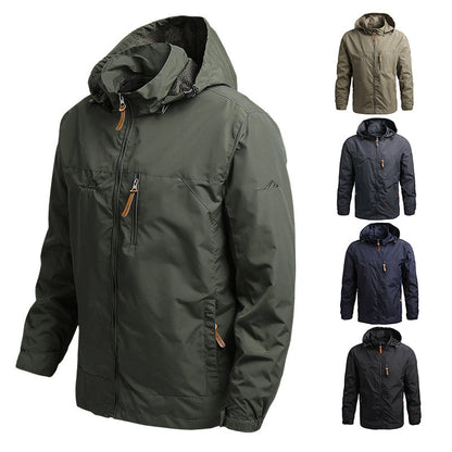 Men's Waterproof Sports Jacket — Power Bank Pocket & Cable Port | Spring & Autumn Outdoor