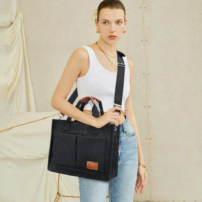 Artistic canvas large-capacity multi-layer single-shoulder bag