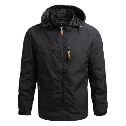 Men's Waterproof Sports Jacket — Power Bank Pocket & Cable Port | Spring & Autumn Outdoor