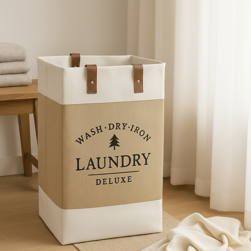 Frankly Cotton Laundry Deluxe Hamper with Handles Nest & Stem Homewares