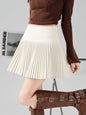 Brown woolen pleated skirt