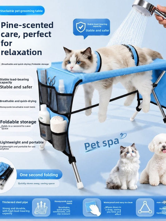 Fold & Groom Pet Grooming Table for Cats & Dogs