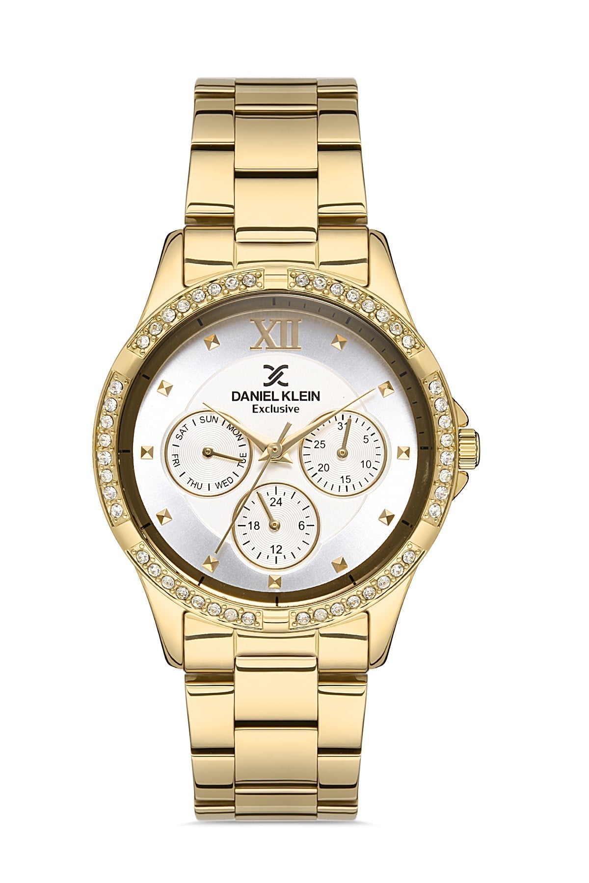 Daniel Klein Exclusive Multifunction Silver Dial Gold Watch - DK.1.12915-2 Kiwi Watches