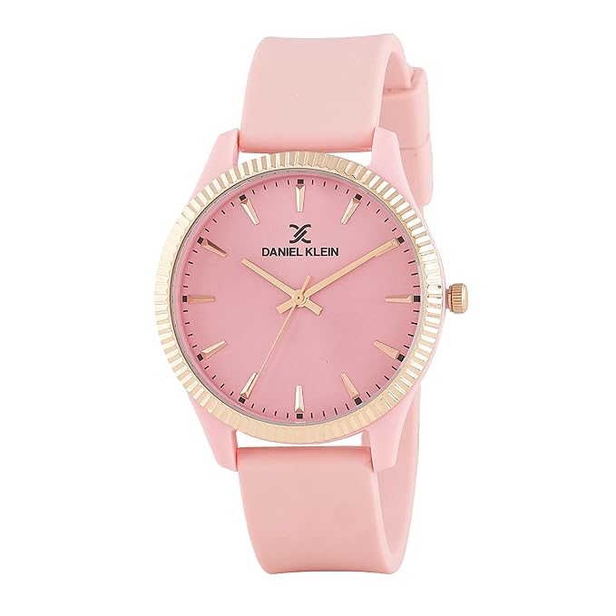 Daniel Klein Casual Pink Dial and Silicone Strap Watch - DK.1.12767-6 Kiwi Watches
