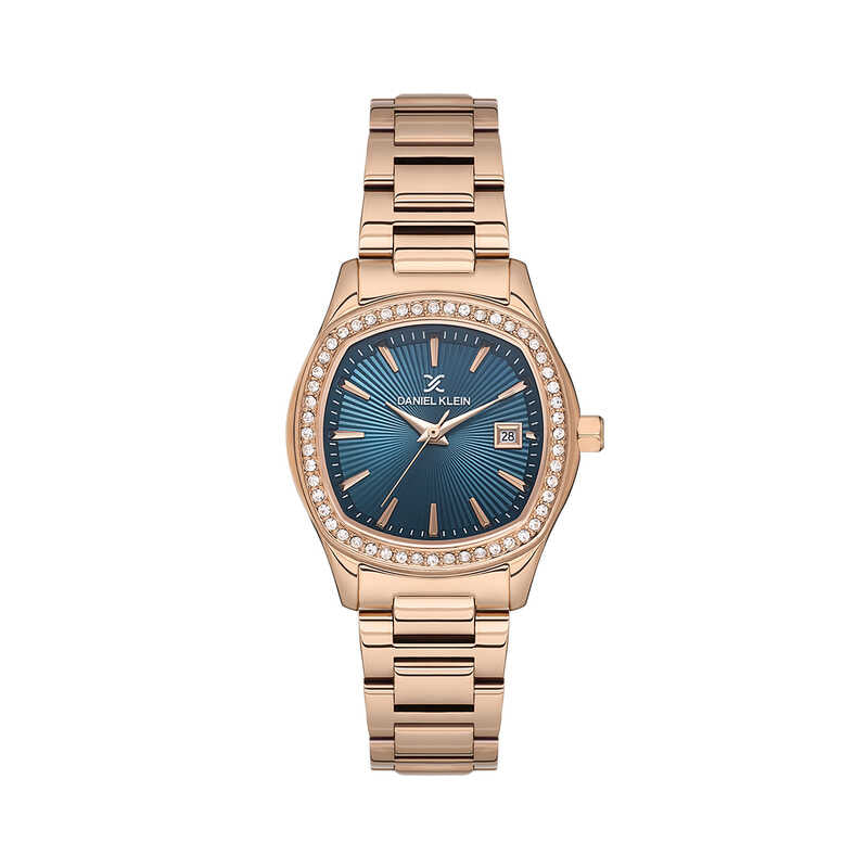 Daniel Klein Premium Dimond Navy Blue Dial Rose Gold Watch - DK.1.13866-5 Kiwi Watches