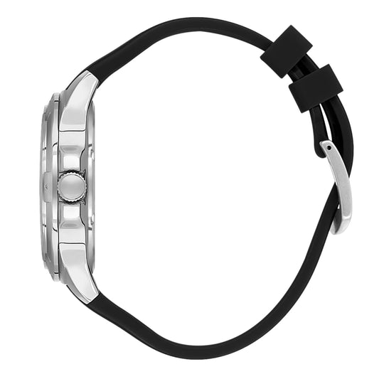 Daniel Klein Premium Date Window Black Dial and Silicone Strap Silver Watch - DK.1.13734-1 Kiwi Watches