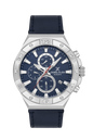 Daniel Klein Exclusive Chronograph Blue Dial and Genuine Leather Silver Watch - DK.1.13744-2 Kiwi Watches