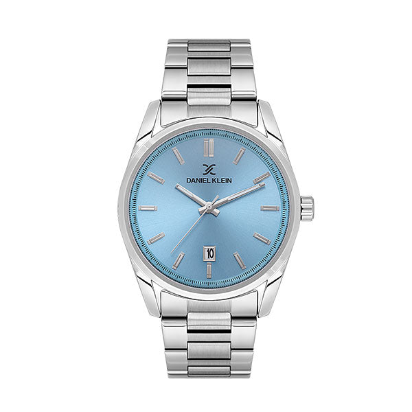 Daniel Klein Premium Date Window Blue Dial Silver Watch - DK.1.13799-4 Kiwi Watches