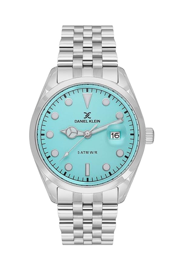 Daniel Klein Premium Date Window Blue Dial Silver Watch - DK.1.13835-3 Kiwi Watches