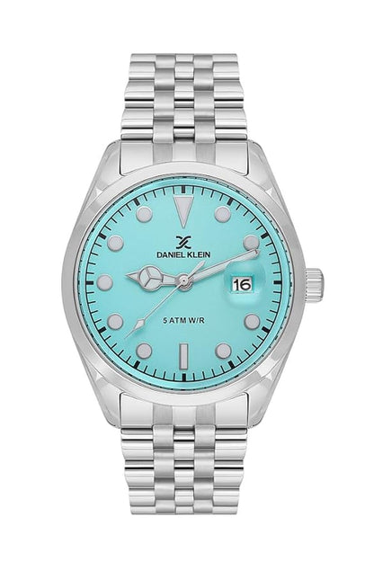 Daniel Klein Premium Date Window Blue Dial Silver Watch - DK.1.13835-3 Kiwi Watches