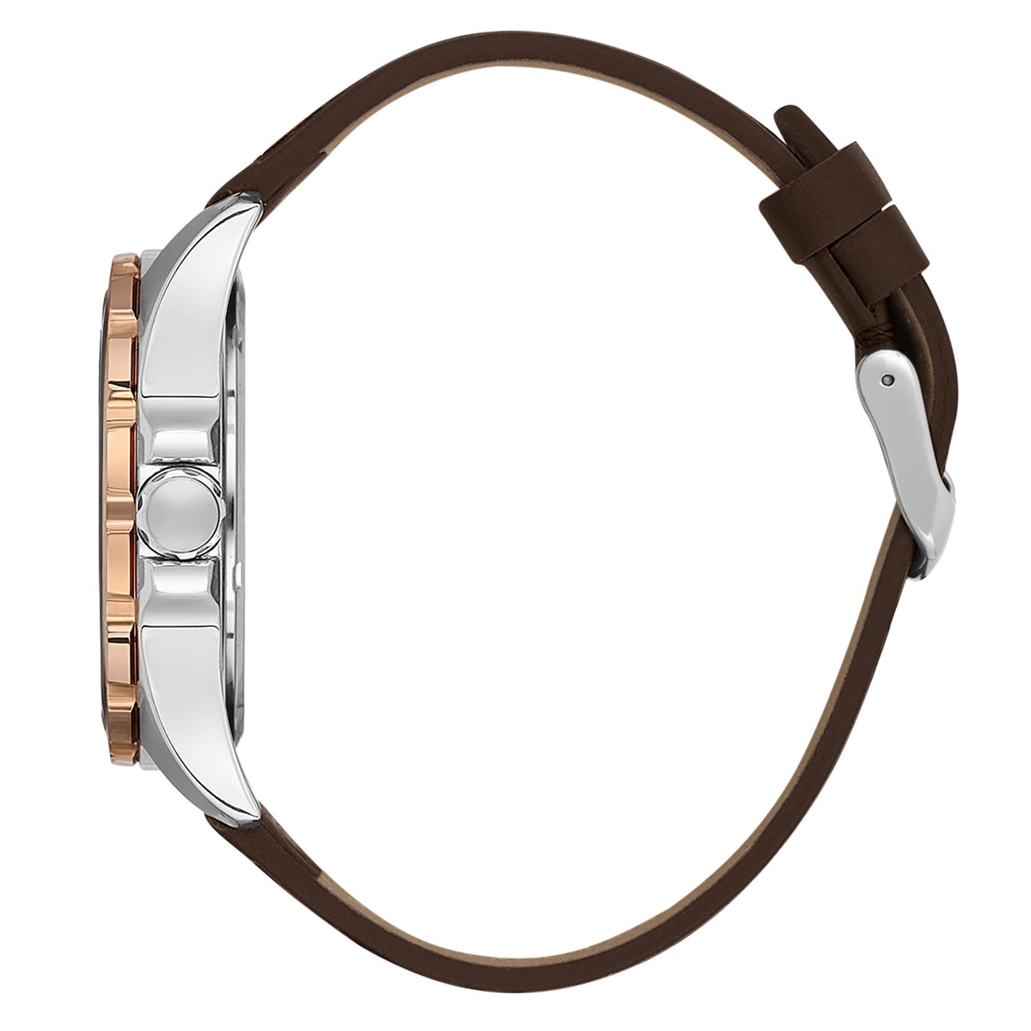 Daniel Klein Premium Date Window Grey Dial Brown Genuine Leather Strap Two Tone Watch - DK.1.13653-3 Kiwi Watches