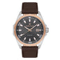 Daniel Klein Premium Date Window Grey Dial Brown Genuine Leather Strap Two Tone Watch - DK.1.13653-3 Kiwi Watches