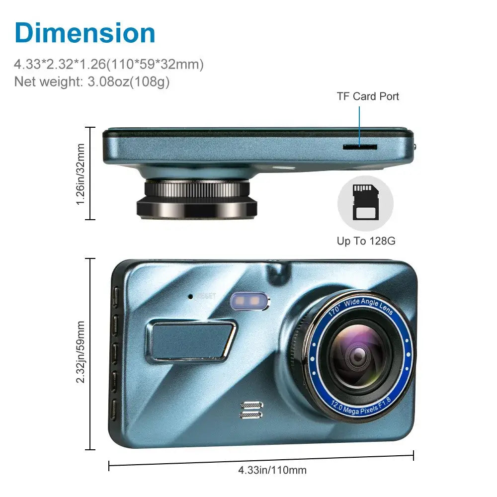 Dash Cam (Full HD - Front & Rear) Habicare