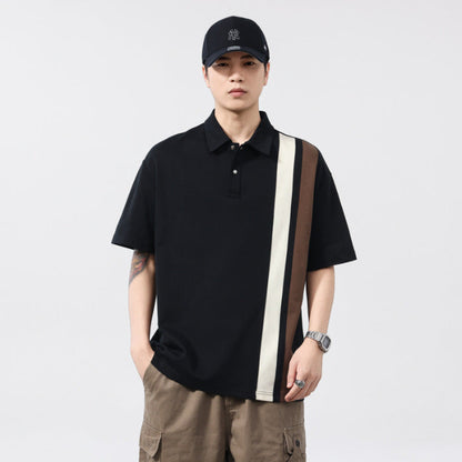 Black and white checkered men's Polo shirt