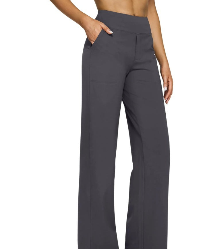 Casual high-waisted straight leg pants