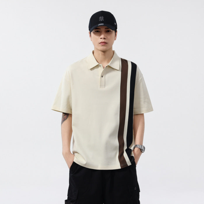 Black and white checkered men's Polo shirt