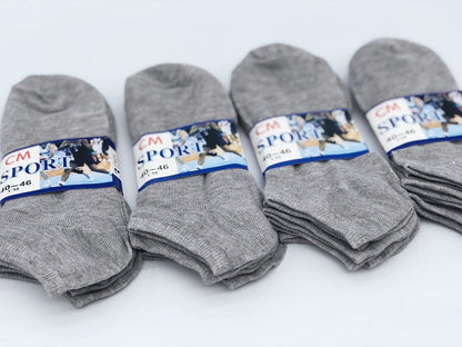 (12 Pairs) Thin Ankle Socks - GREY - M7-11/ W8-12 dealonline.co.nz