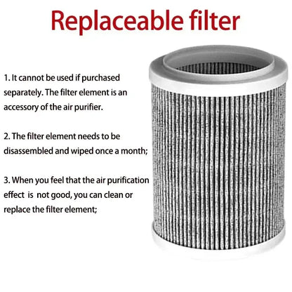 Desktop Negative Ion Air Purifier – Portable HEPA Air Cleaner & Odor Remover Habicare