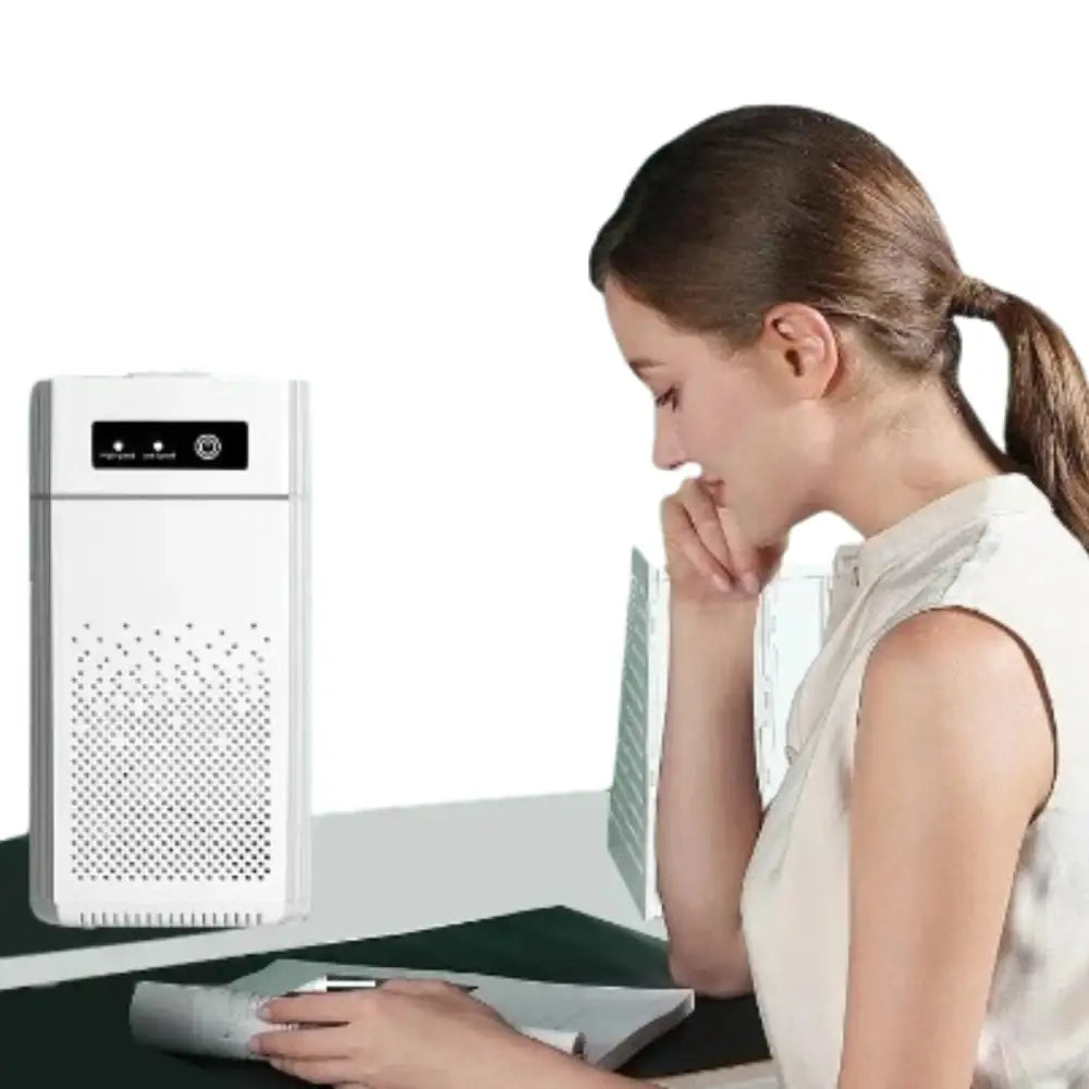 Desktop Negative Ion Air Purifier – Portable HEPA Air Cleaner & Odor Remover Habicare