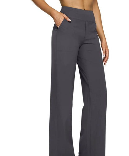 Casual high-waisted straight leg pants