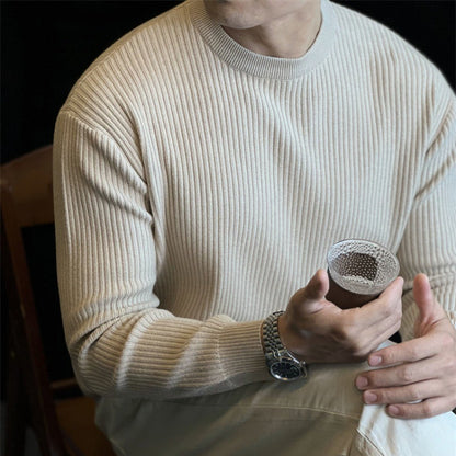 Casual Striped Knitted Sweater for Men