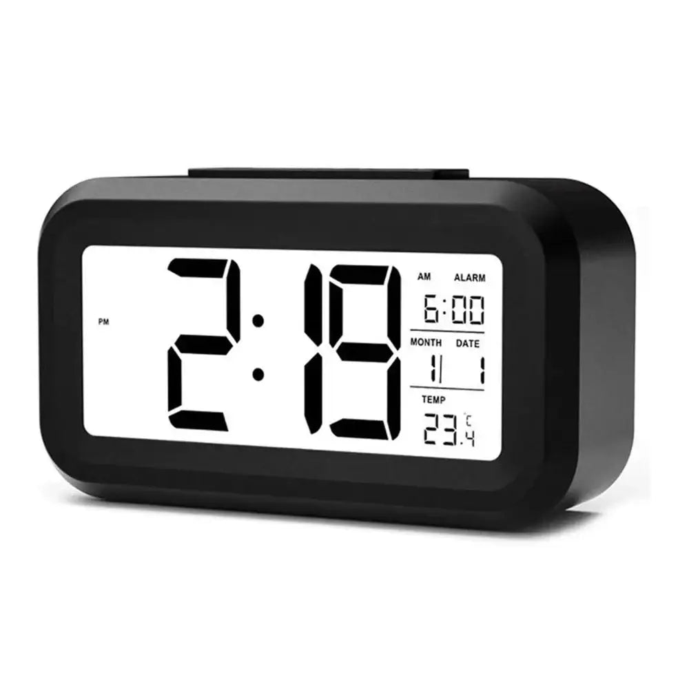 Digital Alarm Clock – Battery Operated with Indoor Temperature & Light Sensor Backlight (3 colors available) Habicare