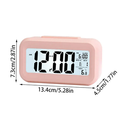 Digital Alarm Clock – Battery Operated with Indoor Temperature & Light Sensor Backlight (3 colors available) Habicare