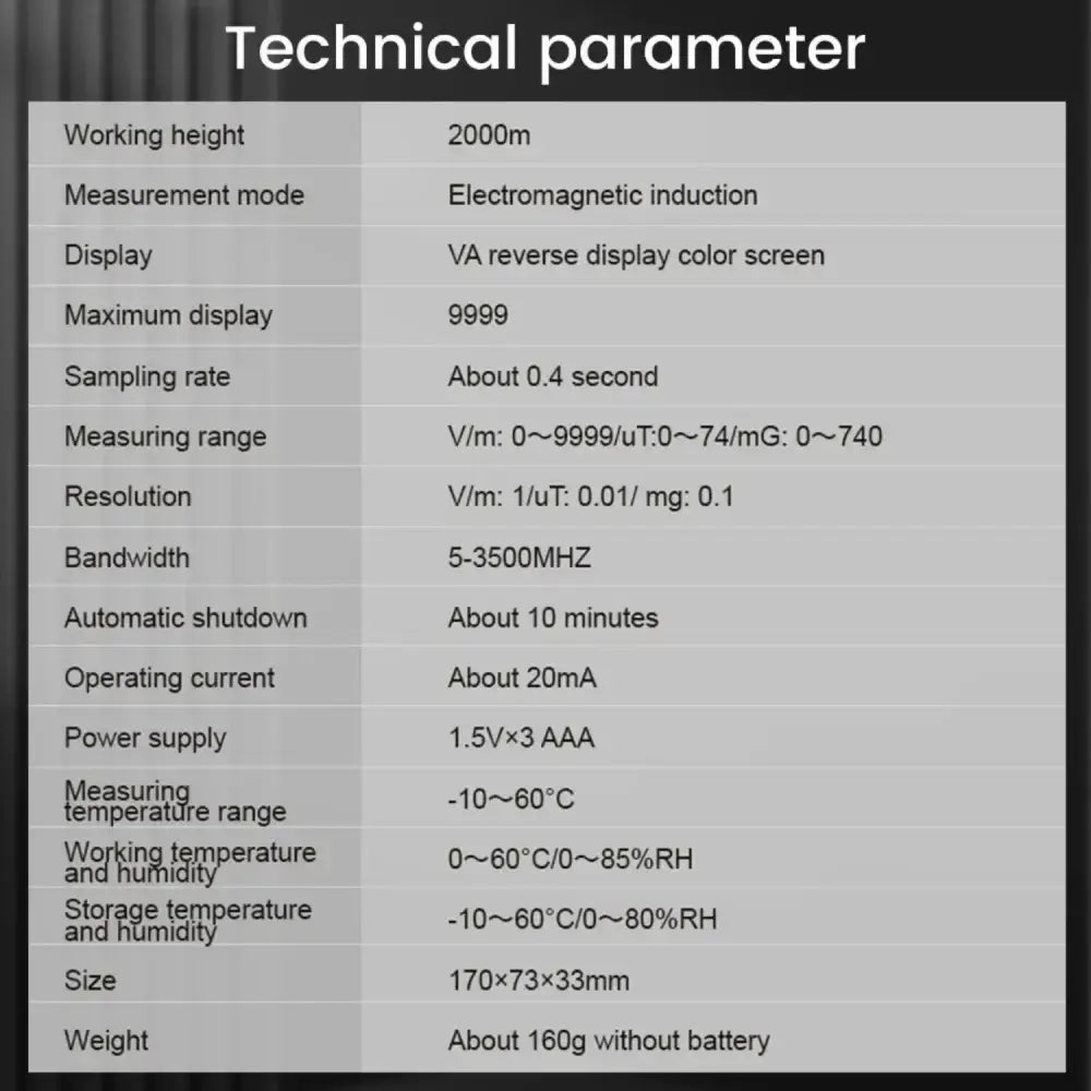 Digital EMF Meter Habicare