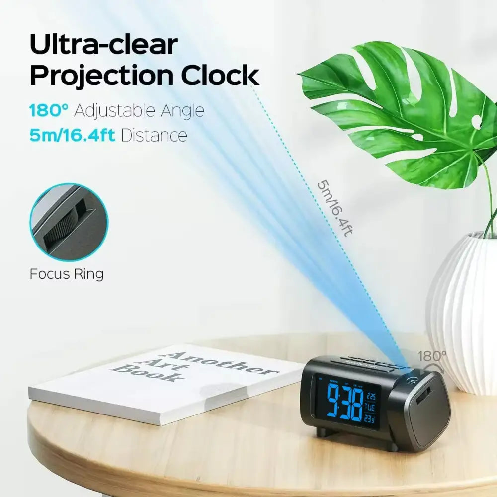 Digital Projection Alarm Clock Radio Habicare