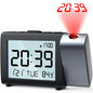 Digital Projection Alarm Clock – Rechargeable LED with USB Charger (Black & White) Habicare