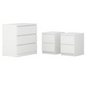 'Monaco' Bedroom Set (Bedside Table*2 + Chest of 3 Drawers) sue-e furniture