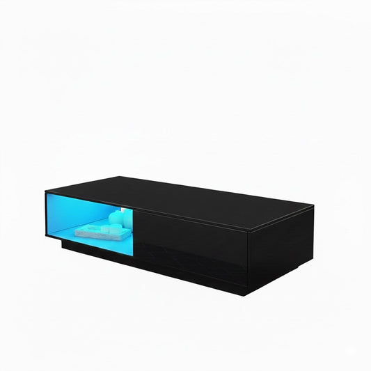 'Romote' Black Gloss Coffee table with RGB LED Lighting sue-e furniture