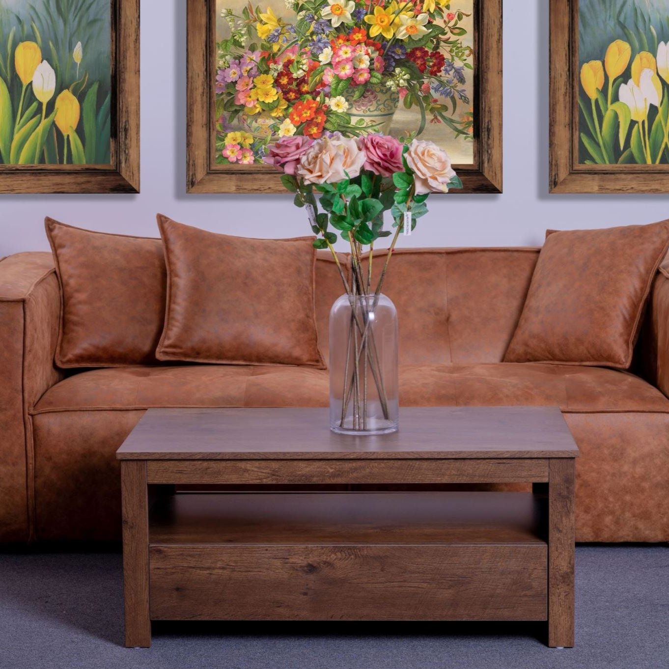 'Sintra' Walnut Coffee Table with Two Drawers sue-e furniture