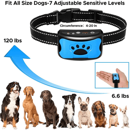 Dog Anti Barking Collar Beeping Chargeable Dog Training Device (Blue)