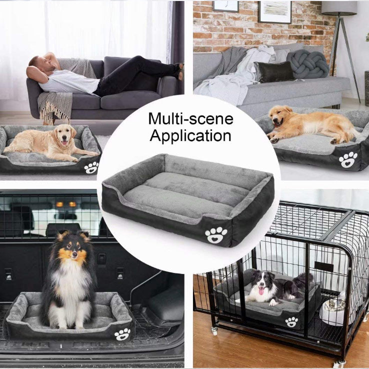 Calming Dog Bed Warming Washable Oxford with Soft Cotton and Coral Fleece dealonline.co.nz