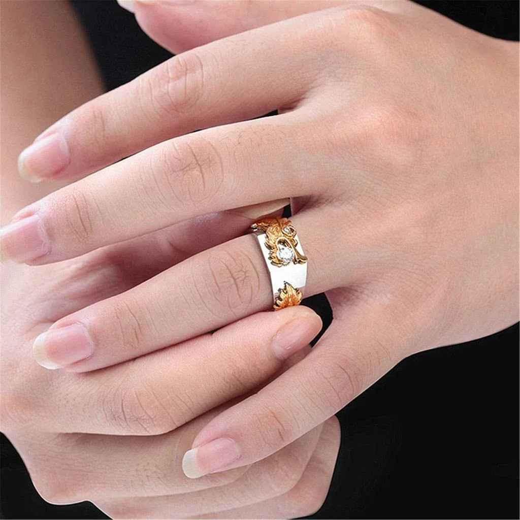 Dragon Zircon Statement Ring. Punk Style Jewelry.