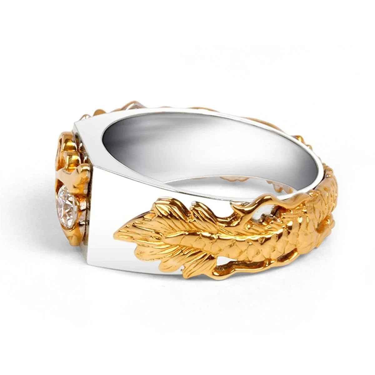 Dragon Zircon Statement Ring. Punk Style Jewelry.