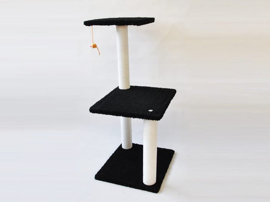 84CM 2 Levels Cat Tree Scratching Post with Mouse Black dealonline.co.nz