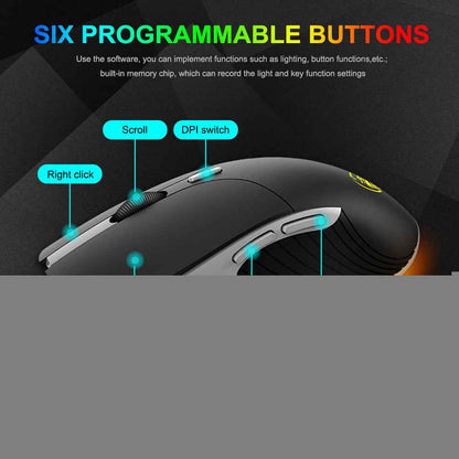 IMICE X6 Wired RGB Gaming Mouse — 6-Button Precision Control | PC Gaming