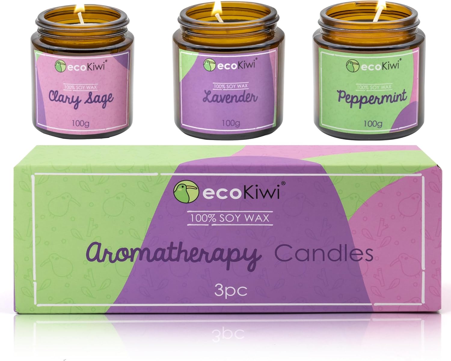 Scented Soy Candle Trio – 18% Essential Oil Content-1